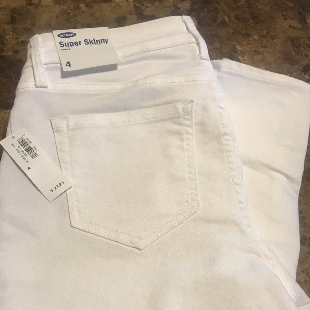White super skinny jeans, old navy brand